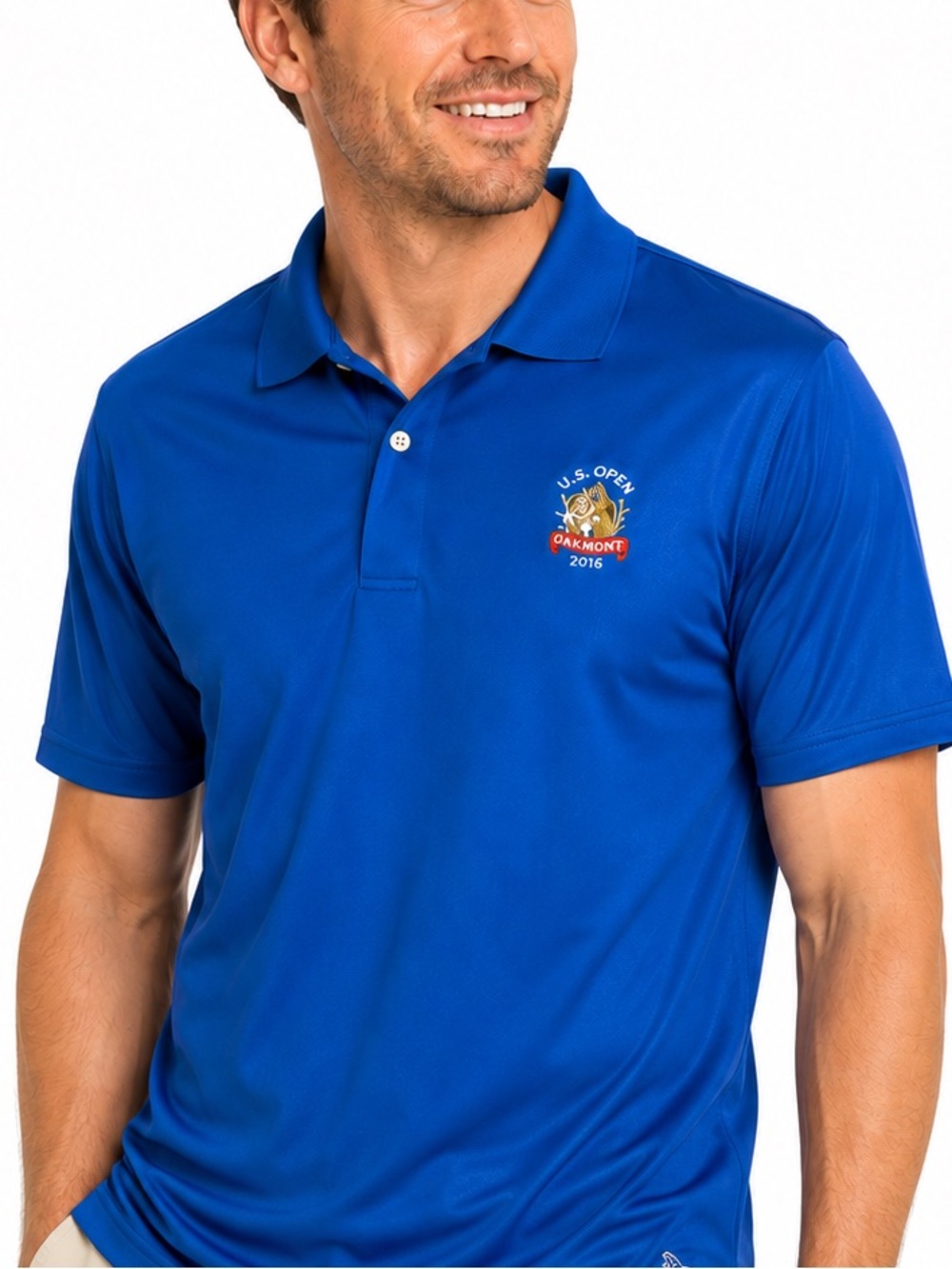 Greg Norman U.S. Open 2016 Oakmont Polo Blue Large Golf Top